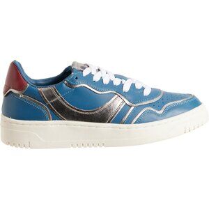 NEW FREE PEOPLE Leather Retro Thirty Love Sneakers in blue foe women 1025 3m7